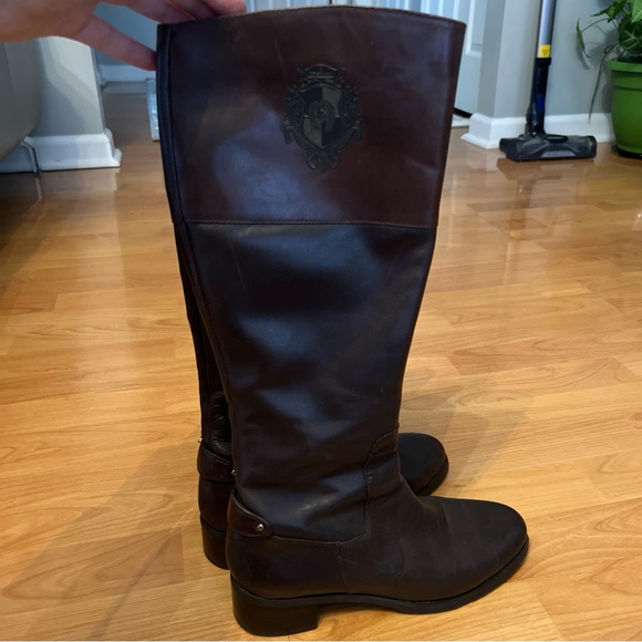 Etienne Aigner Boots Womens Size 8 Brown Tall Riding Zipper - Picture 13 of 13